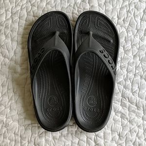 Black Crocs Baya flip flops, never worn